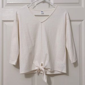 Old navy Cropped sleeve Crème Shirt